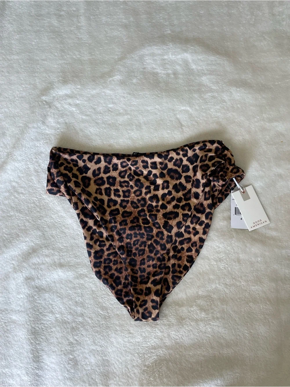 Good American Leopard-Print Swim Bottoms in Brown and Black